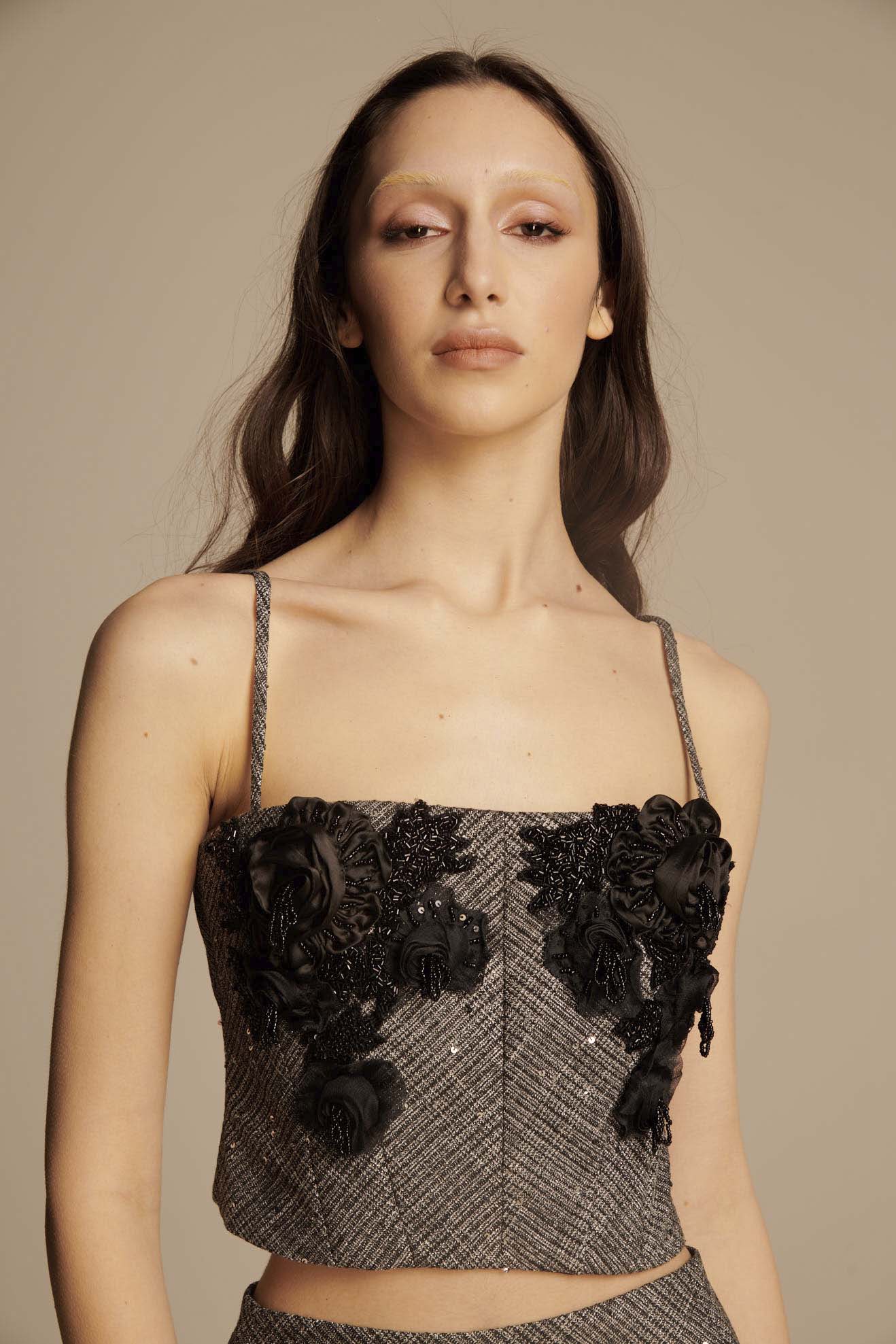 BUSTIER IN CADY E PAILLETTS