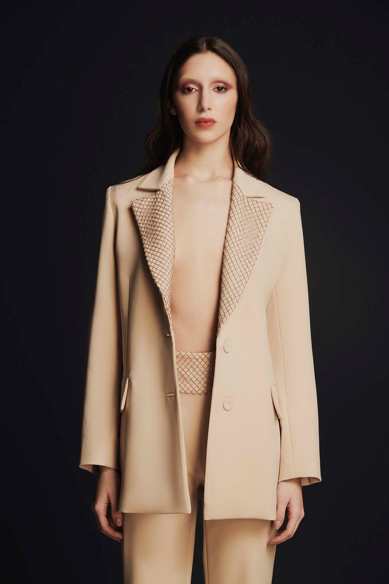 JACKET WITH GLITTER REVER