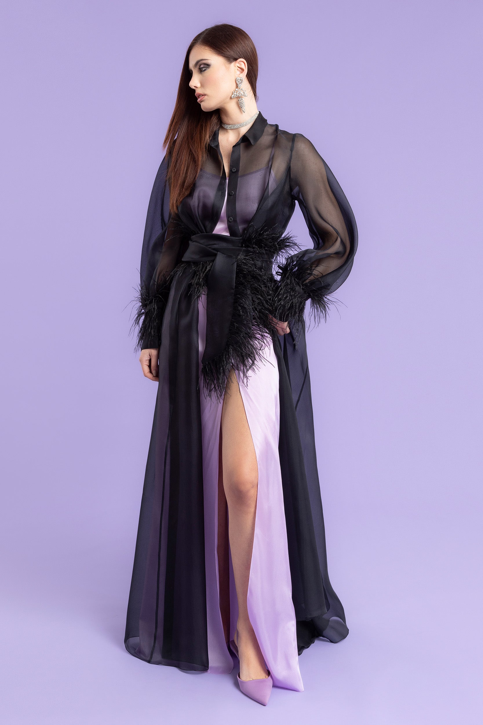 CAMICIA LUNGA IN ORGANZA