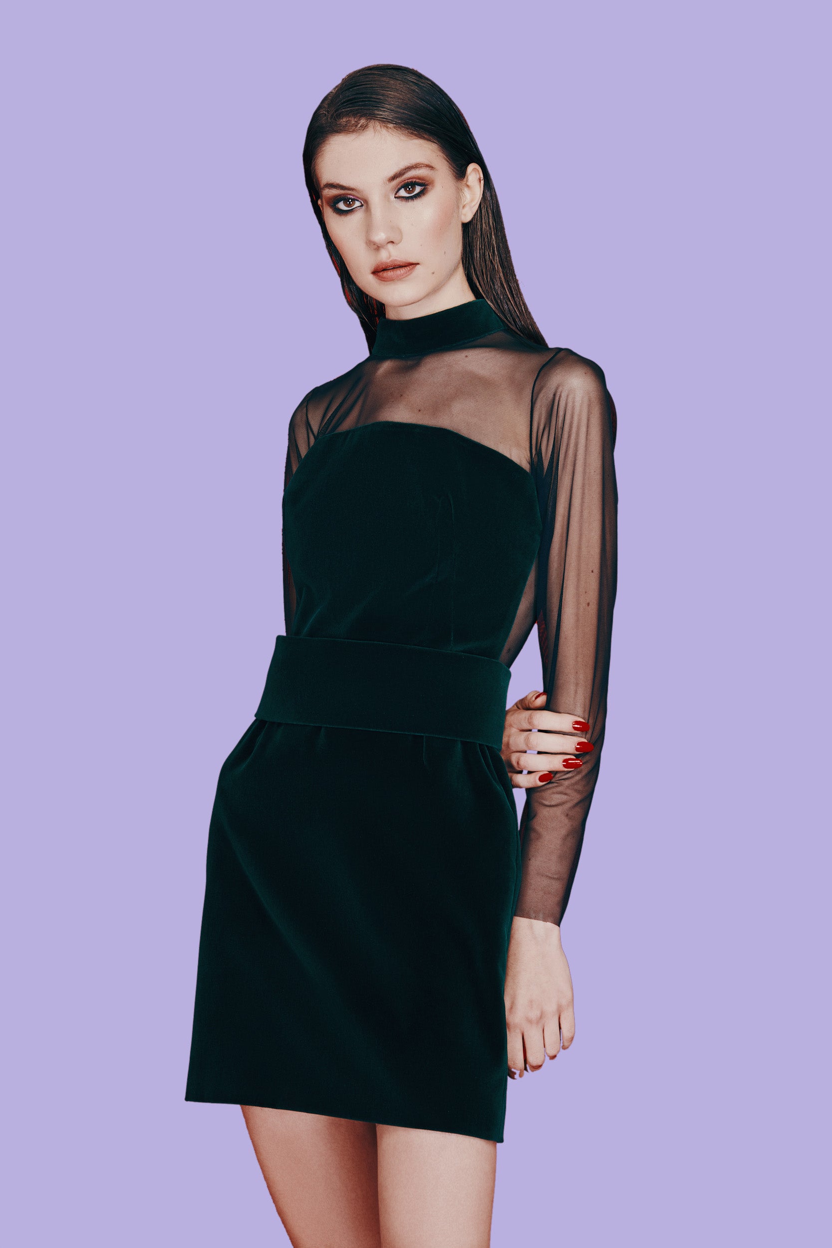 VELVET MINI DRESS