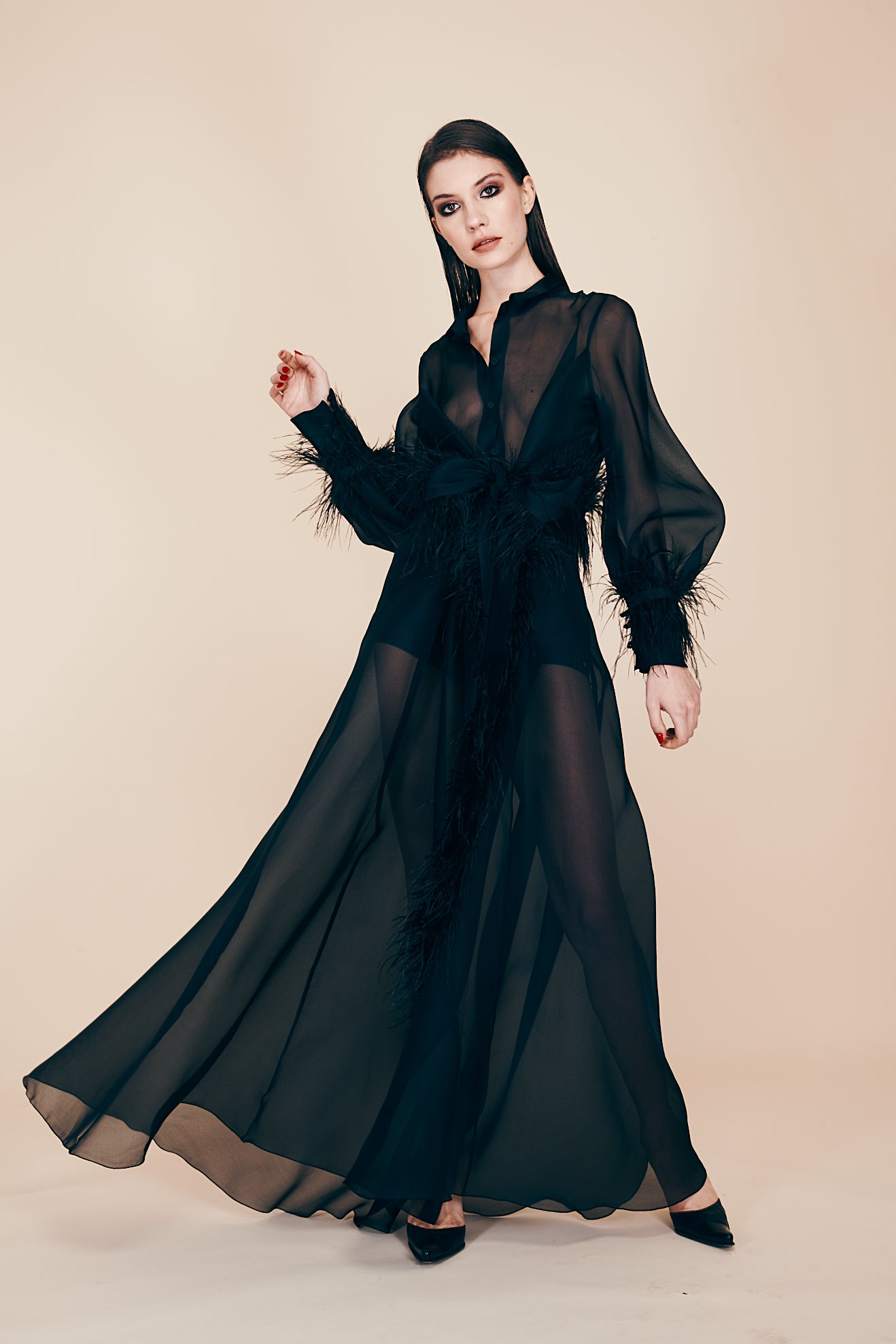 CAMICIA LUNGA IN ORGANZA