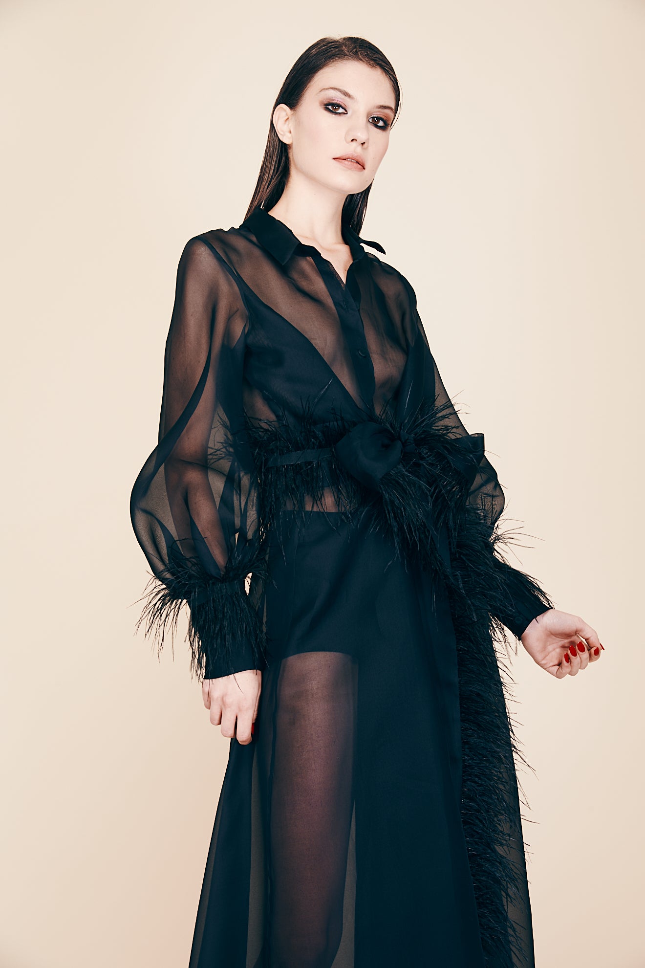 CAMICIA LUNGA IN ORGANZA