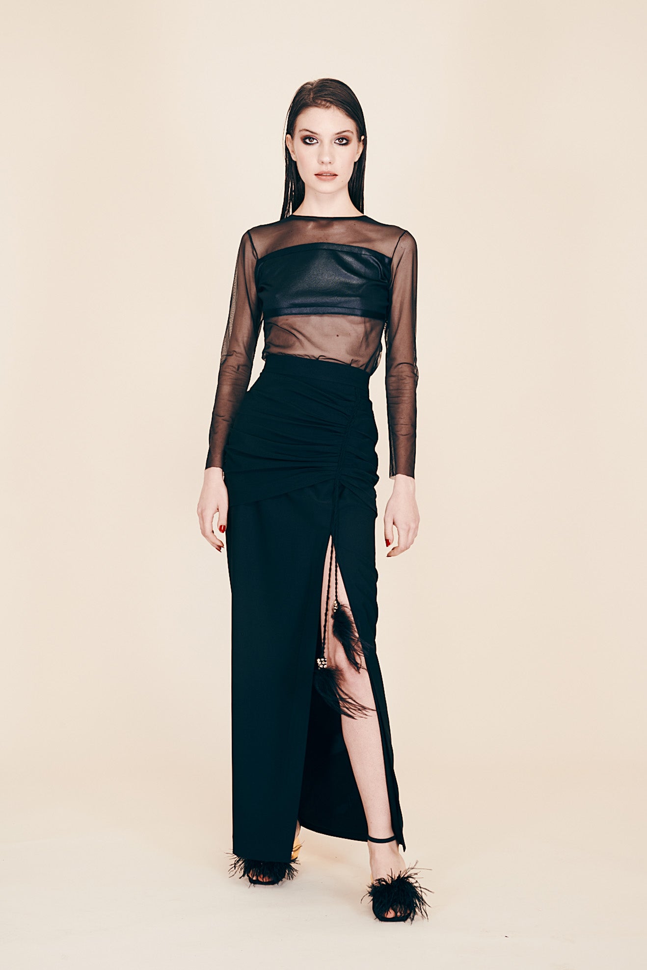 PENCIL MIDI SKIRT