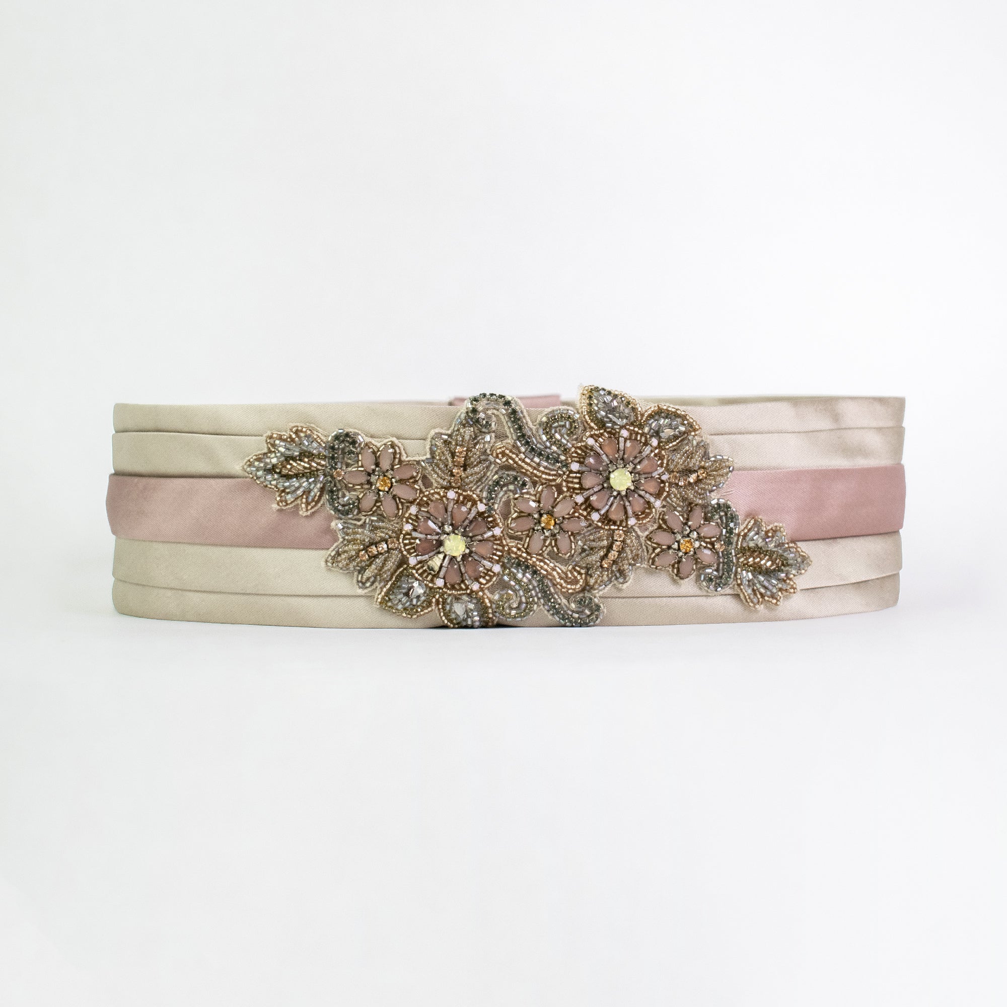 Two-tone mikado maxi belt with application
