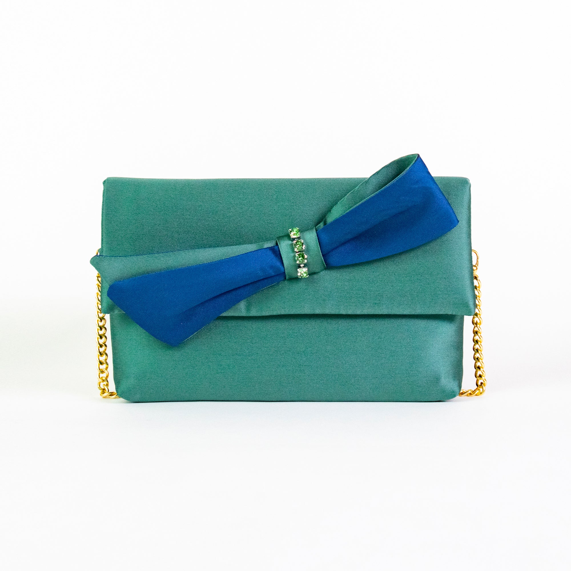 Pochette verde con fiocco