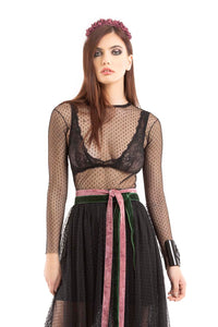TOP IN TULLE POIS
