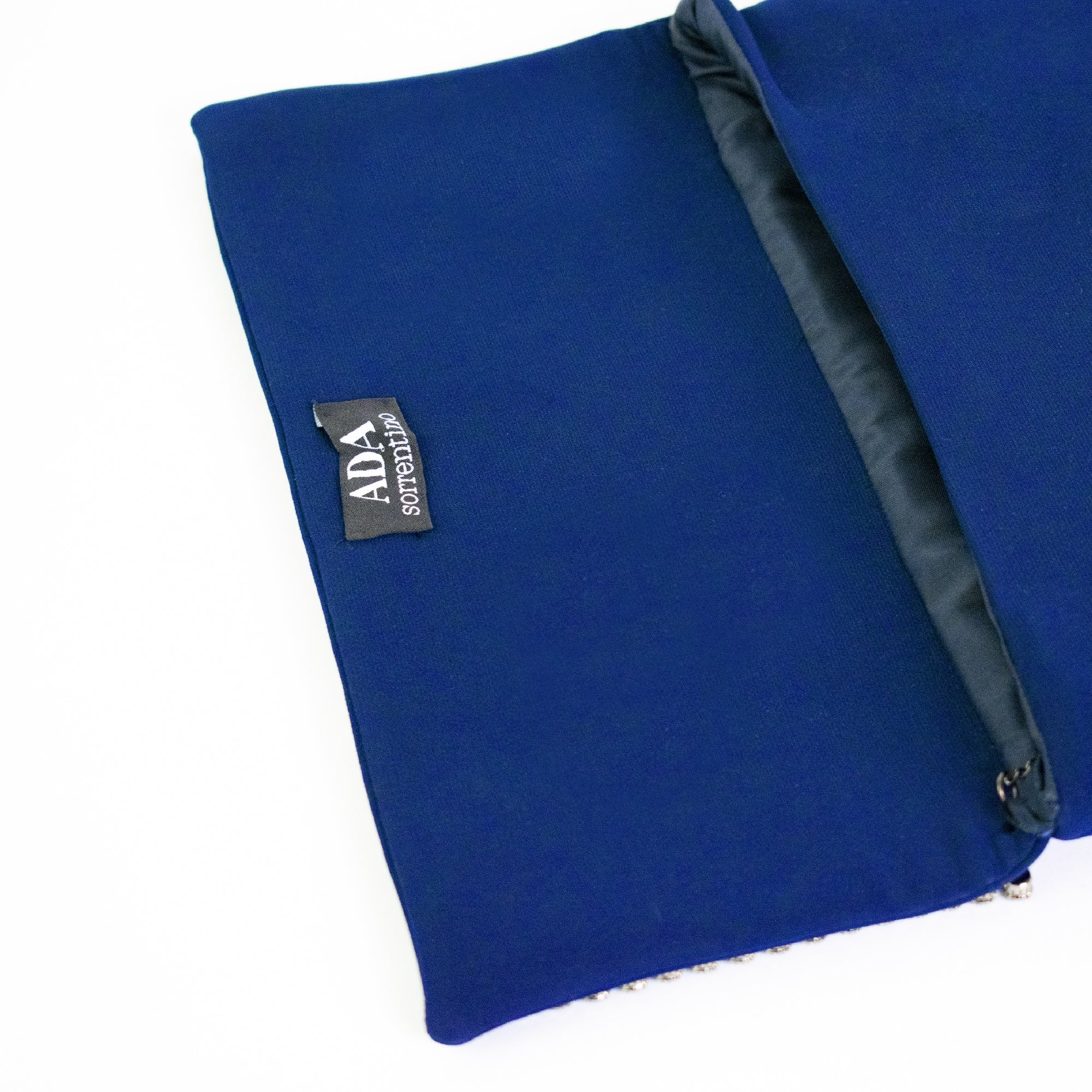 Blue clutch bag with Svarovski
