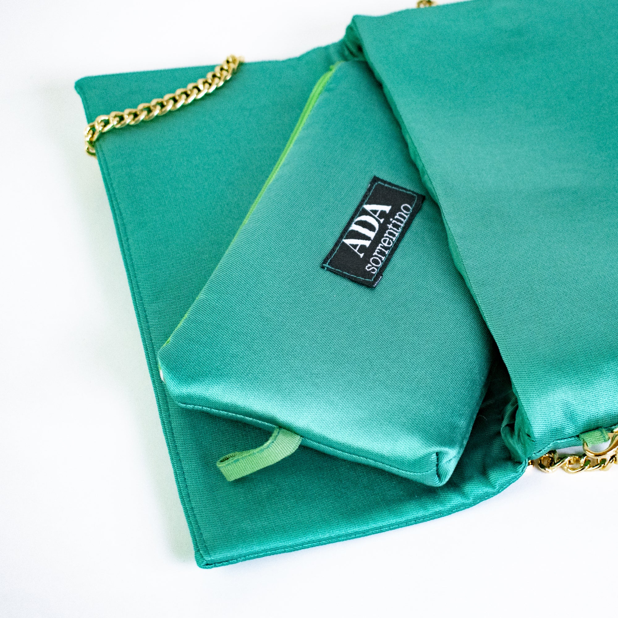 Aqua green clutch bag