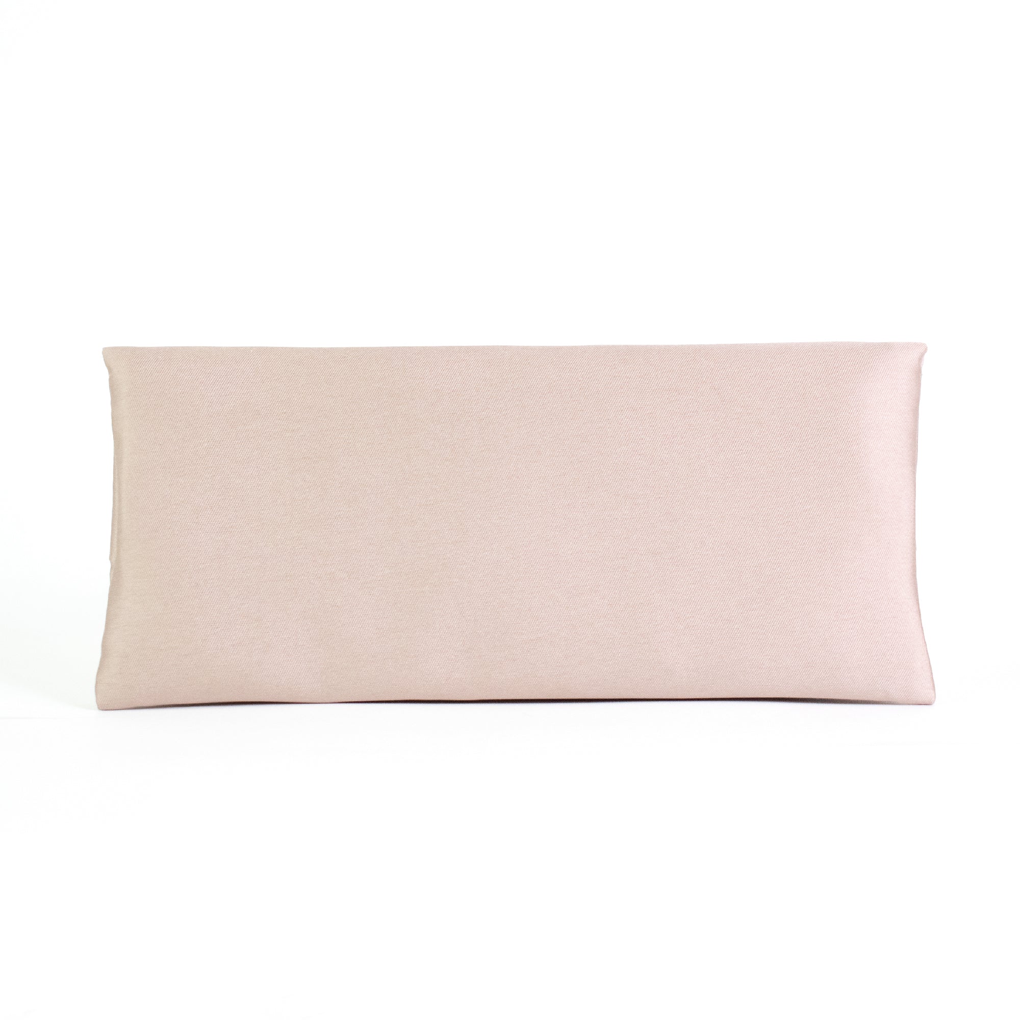 Powder pink clutch bag with two-tone flowers